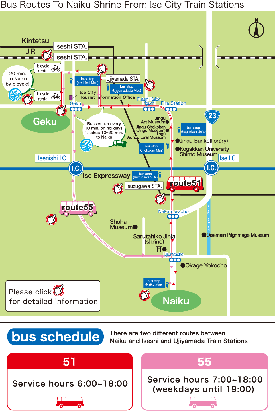 Bus Routes To Naiku Shrine From Ise City Train Stations